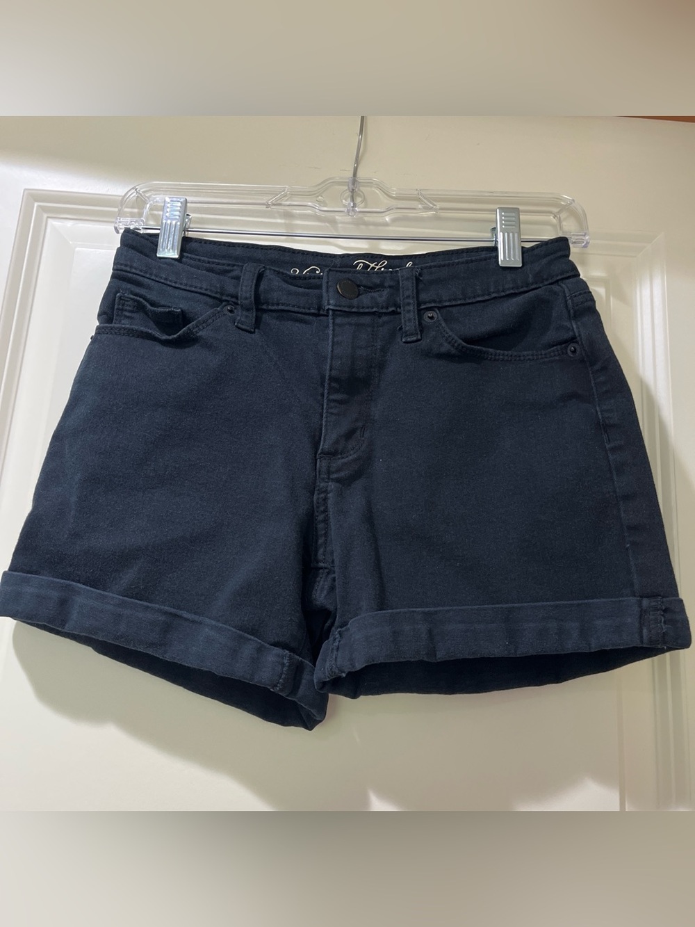High-Rise Black Women's Denim Shorts